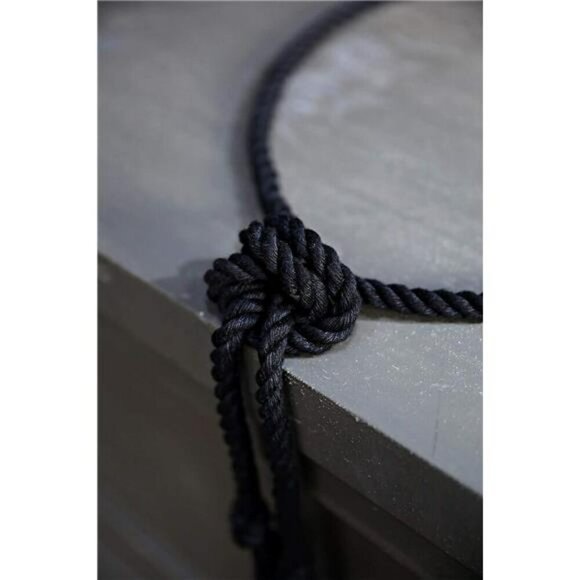 Mens Black Cotton Rope Belt Twisted Durable Slim Fit Adjustable Waist Tie - Picture 2 of 6